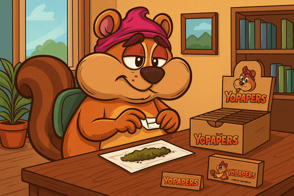 YoChip rolling a joint