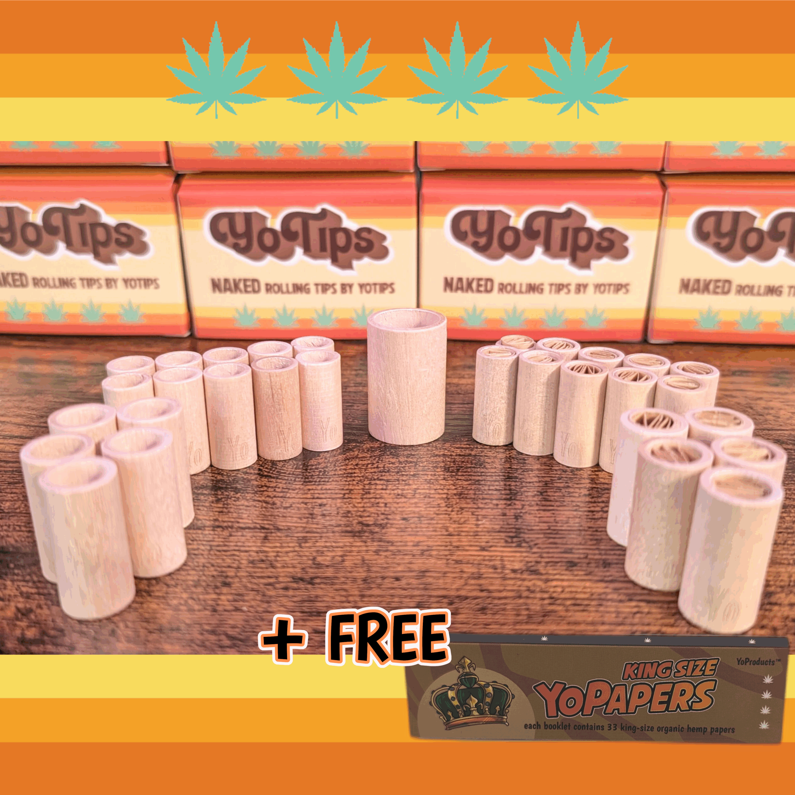 YoTips - NAKED Rolling Tips - Mixed Box - Free Organic Hemp Papers!