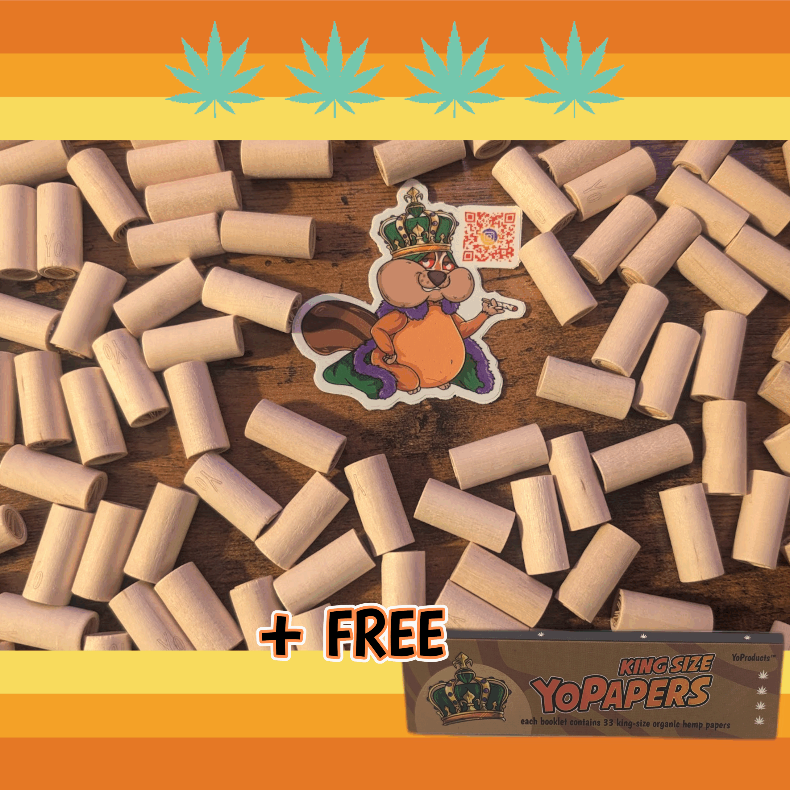 11mm Naked Rolling Tips - Free Organic Hemp Papers!