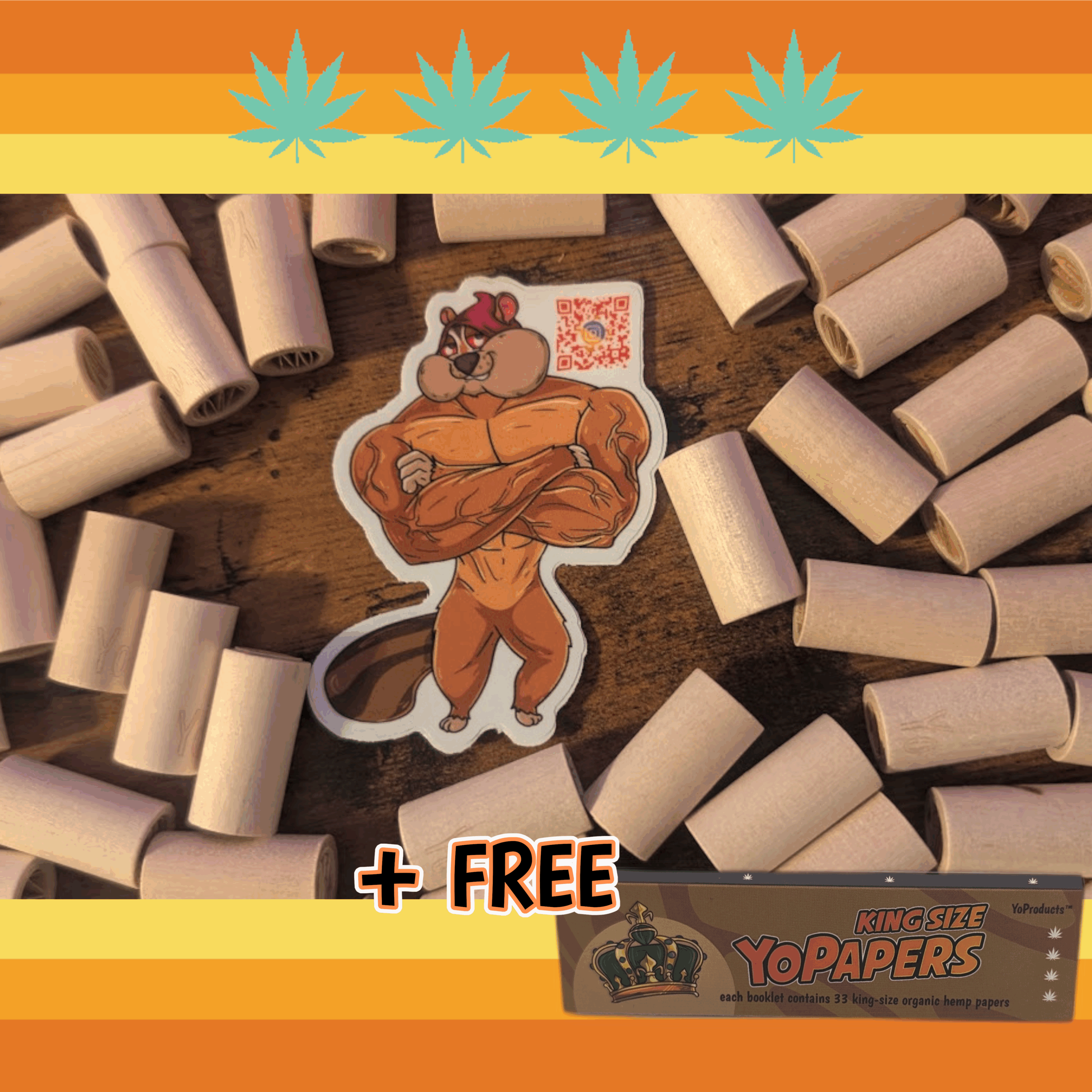 12.7mm Naked Rolling Tips - Free Organic Hemp Papers!