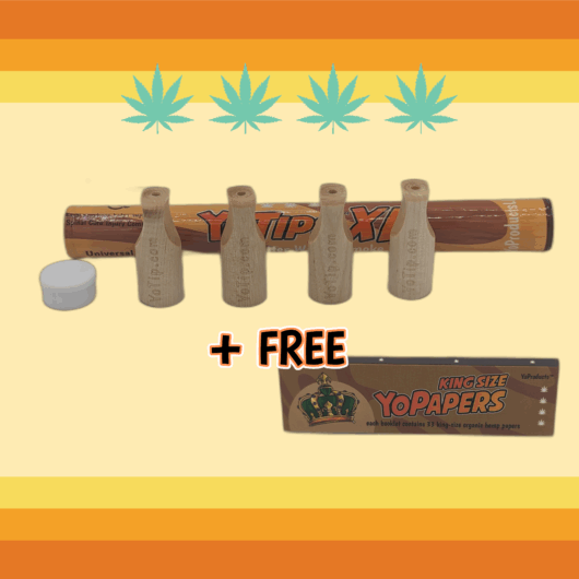 YoTips XL - Tubes of 4 - Free Organic Hemp Papers!